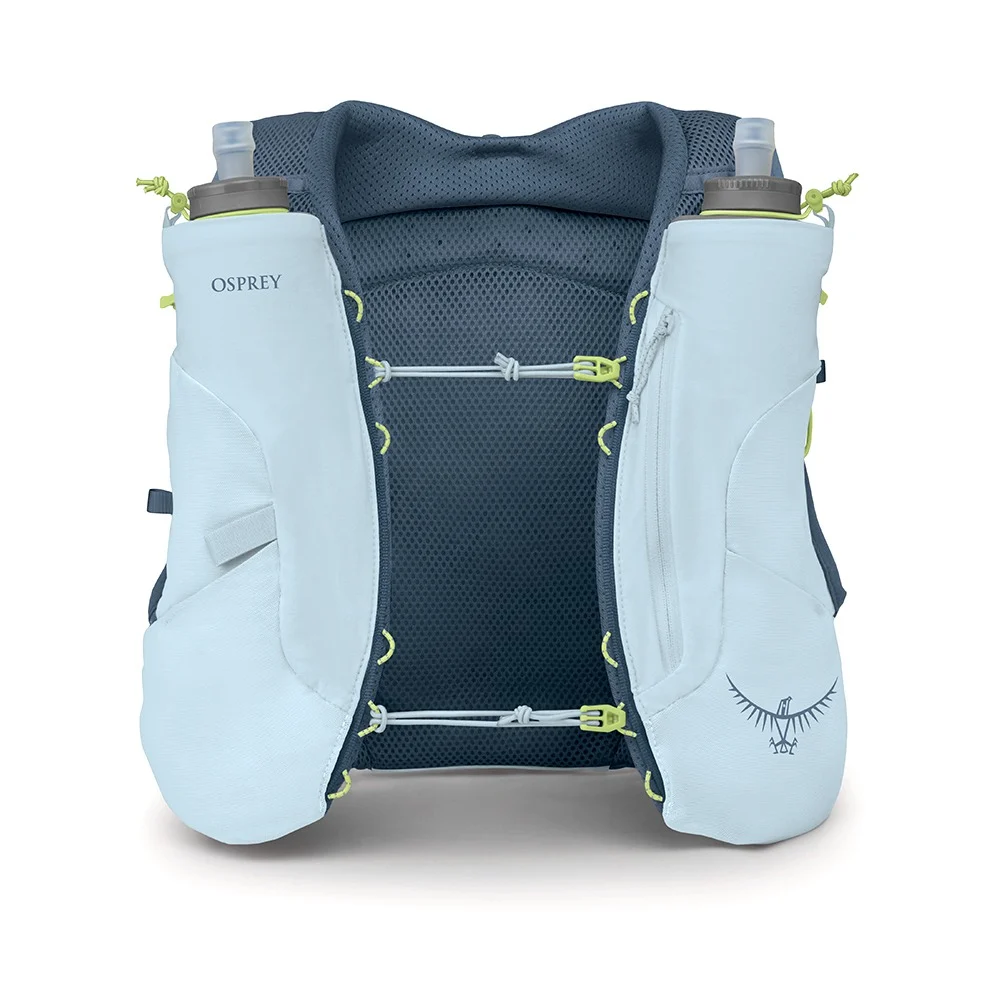 OSPREY Dyna 1.5 W-Flasks Dawn Blue běžecká vesta detail konstrukce a kapes