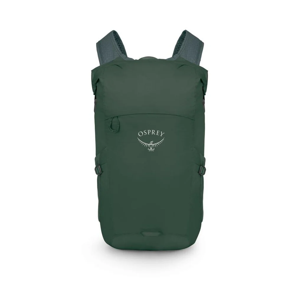 Osprey Ultralight Dry Stuff Pack 20 Black přední pohled a roll top uzávěr